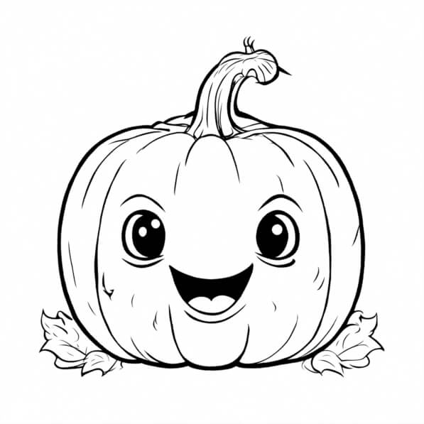 Download Coloring Page: Cute Pumpkin for Halloween Coloring pages ...