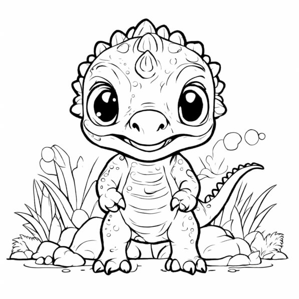 Download Baby Dinosaur Coloring Page for Toddlers Coloring pages Online