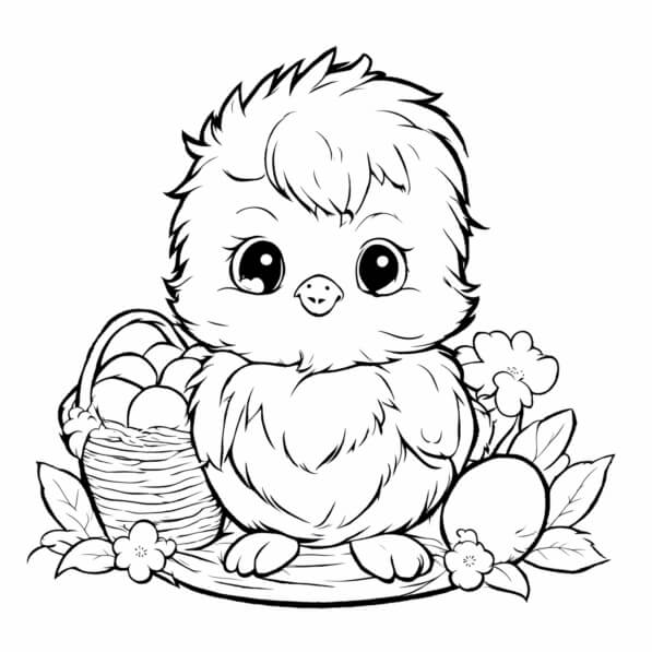Download Easter Chicken Coloring Page Coloring pages Online Creative
