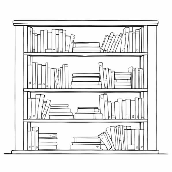 Baixe Desenho da Estante de Livros Educacional Colorir páginas ...