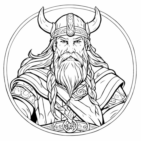 Download Viking Illustration Coloring pages Online - Creative Fabrica