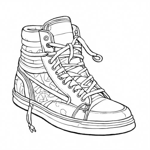 Download High-Top Sneaker Coloring Page Coloring pages Online ...