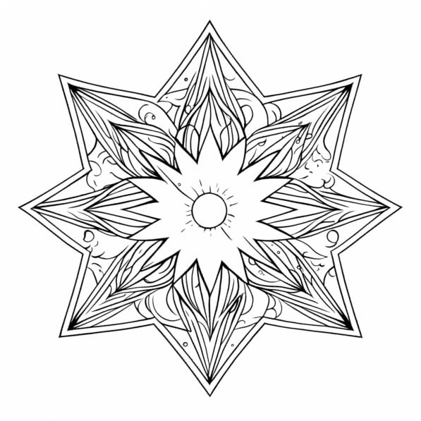 Download Mandala Ontwerp Kleurplaat met Verfijnde Ster Kleurplaten ...