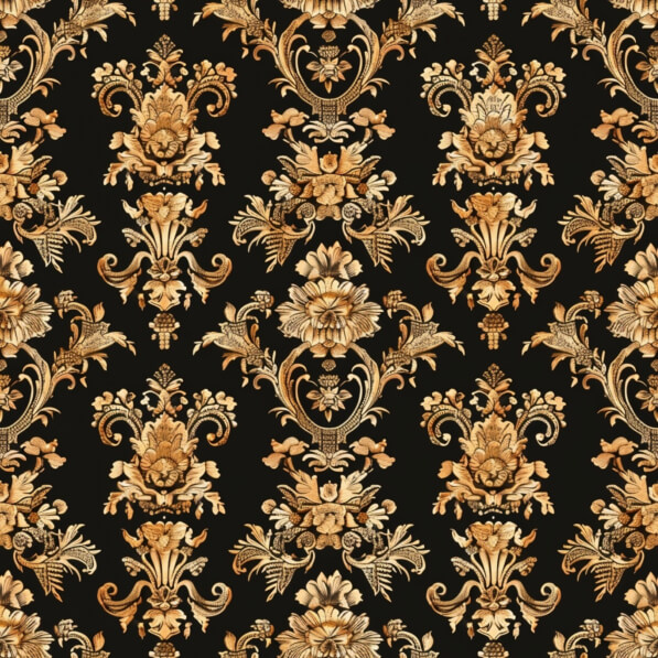 Download Black and Gold Damask Pattern with Floral Ornaments Patterns ...