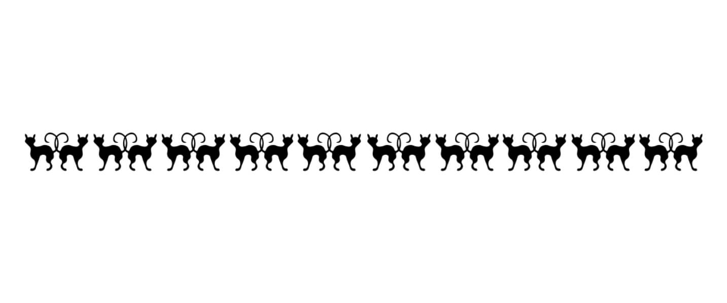 Download Black and White Line of Cats Borders & Corners Online ...