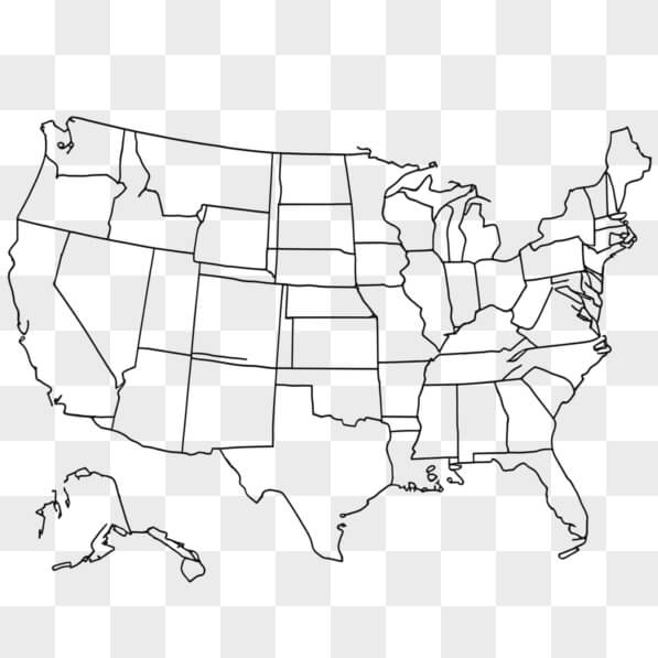 Hoja De Trabajo Imprimible Con Mapa En Blanco De Estados Unidos Mapa