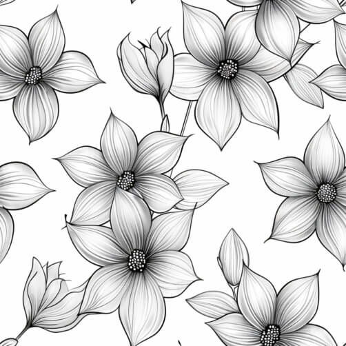 Download Black and White Seamless Floral Pattern Patterns Online ...
