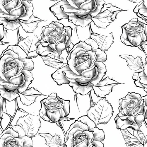 Download Black and White Rose Seamless Pattern Patterns Online ...