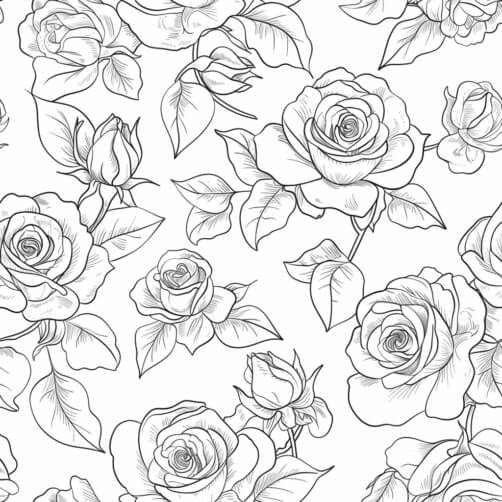 Download Black and White Rose Seamless Pattern Patterns Online ...