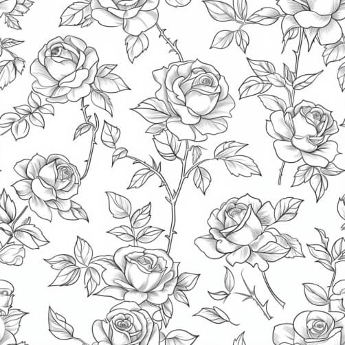 Download Black and White Rose Seamless Pattern Patterns Online ...