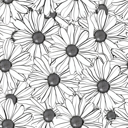 Download Seamless Black and White Lily Pattern on White Background ...