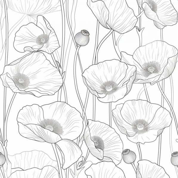 Download Seamless Poppy Flower Pattern Patterns Online - Creative Fabrica
