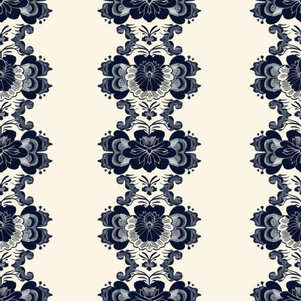 Download Blue and White Damask Pattern with Floral Designs Patterns ...