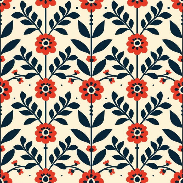 Télécharger Motif floral sans soudure avec des fleurs rouges et noires ...