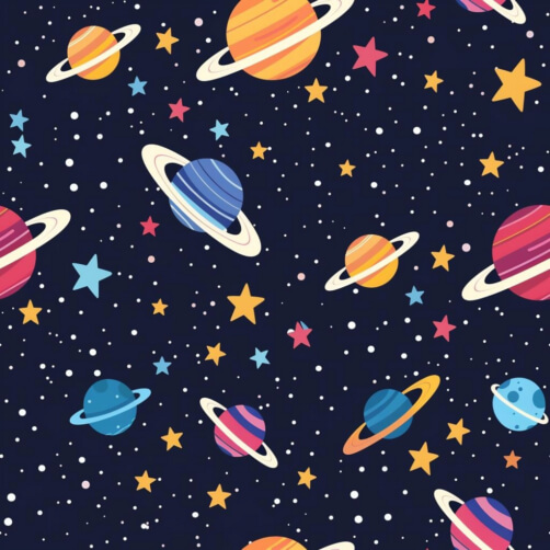 Download Seamless Space Pattern with Planets, Stars, and Moons Patterns ...