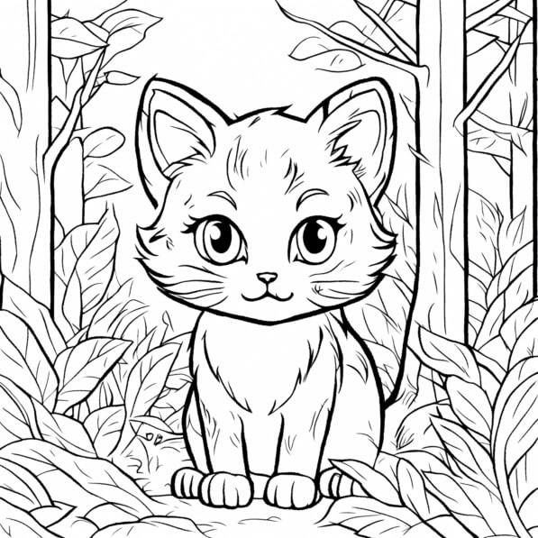 Carino Coniglietto Orecchie Gattino Gatto Con Allegria Zampa Gesto Animale Cartone Animato Doodle Disegno A Mano 44161 1605