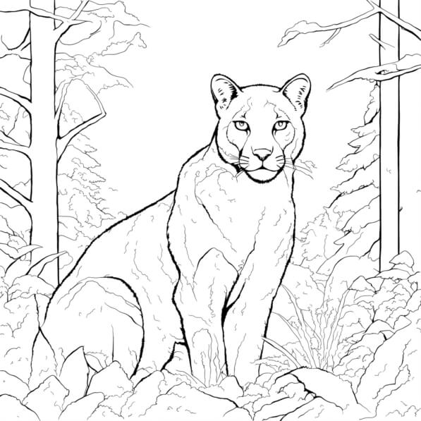 Download Mountain Lion Coloring Page Coloring pages Online - Creative