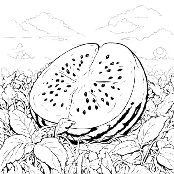 Download Watermelon Coloring Pages Coloring pages Online Creative Fabrica