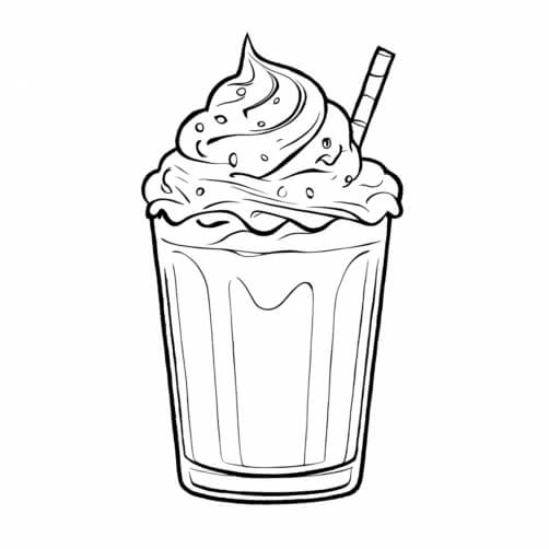 Download Black and White Drawing of Ice Cream Shake Coloring pages ...