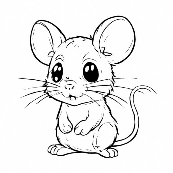 Télécharger Adorable Souris Noire et Blanche pour les Activités des Enfants Coloring pages En