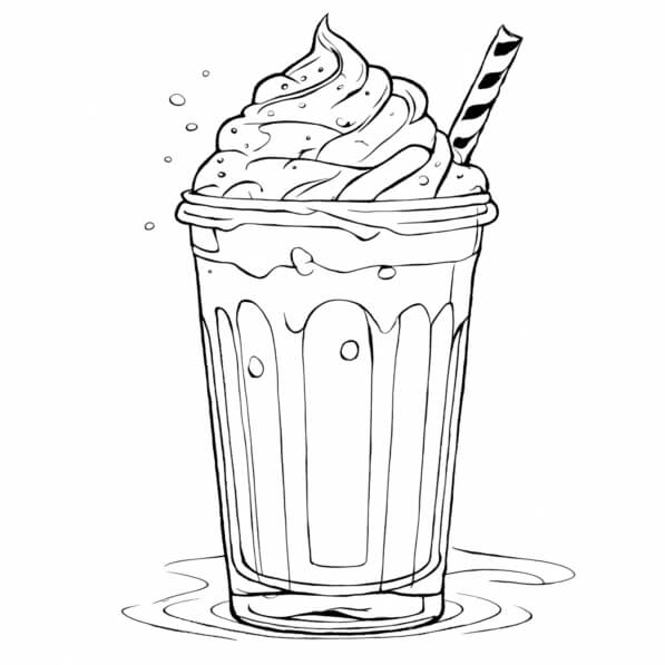 Download Black and White Drawing of Ice Cream Shake Coloring pages ...