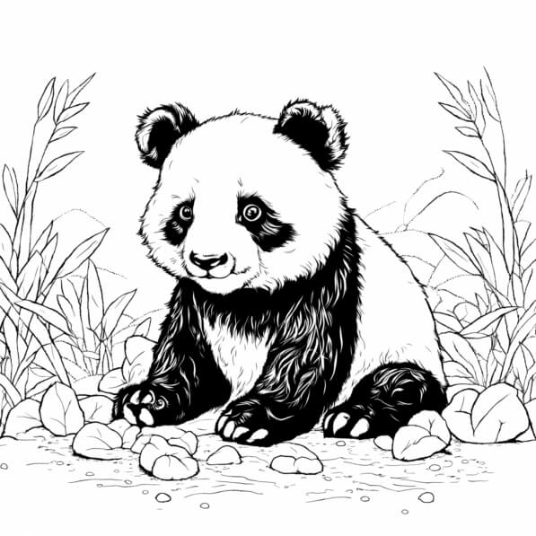 Download Panda Bear Coloring Page Coloring pages Online - Creative Fabrica