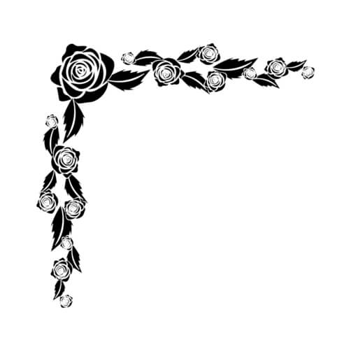 Download Black and White Floral Design with Roses Borders & Corners ...