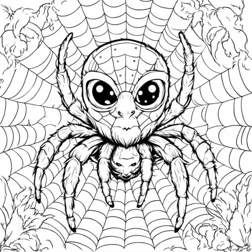 Download Spider Coloring Page Coloring pages Online - Creative Fabrica