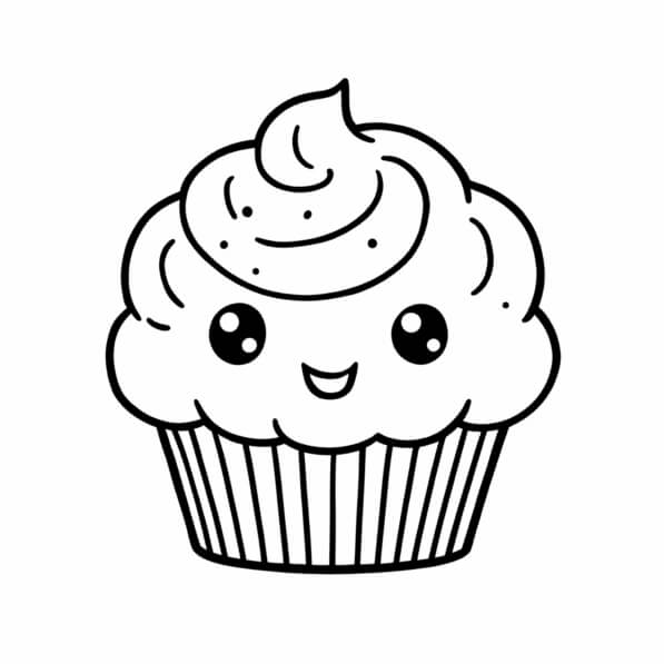 Download Happy Birthday Cupcake Coloring Page Coloring pages Online ...