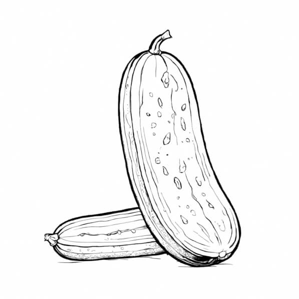 Download Educational Drawing of Cucumbers Coloring pages Online