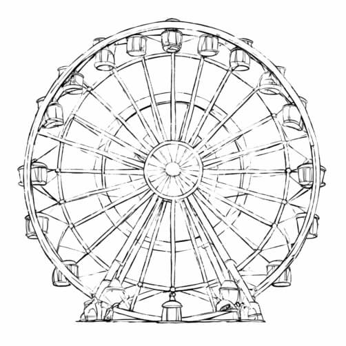 Download Outline Drawing of Ferris Wheel Coloring pages Online ...