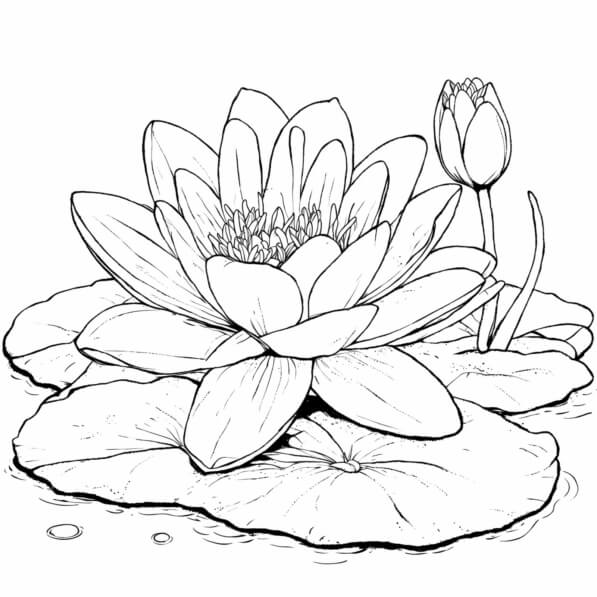 Descarga Página para colorear de nenúfar con flores Páginas para ...