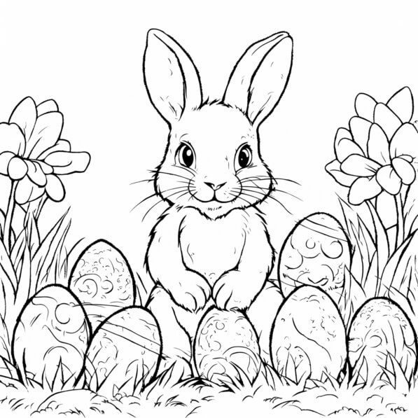 Download Easter Bunny Coloring Page Coloring pages Online - Creative ...