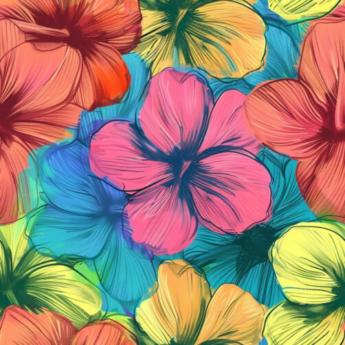 Download Seamless Hibiscus Flower Pattern Patterns Online - Creative ...