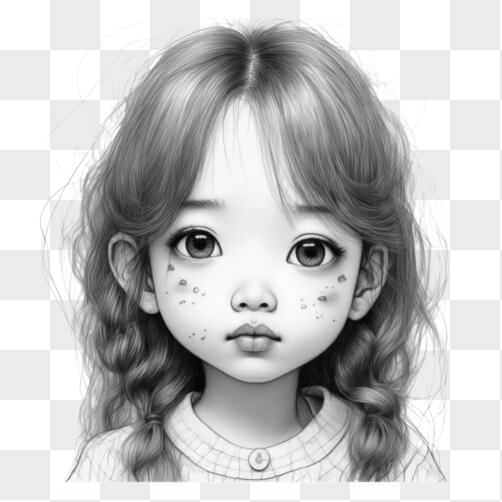Detailed Drawing of a Girl with Long Hair and Freckles Cartoons Detailed Drawing of a Girl with Long Hair and Freckles Cartoons thumbnail