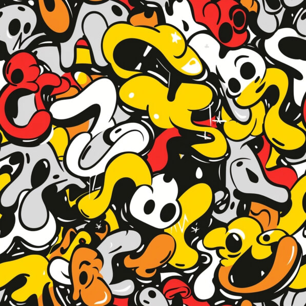 Download Colorful Graffiti Pattern with Various Shapes Patterns Online ...