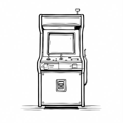 Download Black-and-White Arcade Machine Drawing Coloring pages Online ...