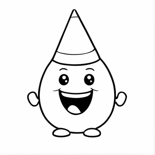 Download Cartoon-Like Egg with Orange Party Hat Coloring pages Online ...
