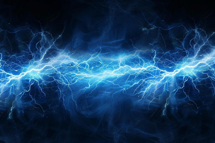 Download Blue Lightning Bolts on Dark Background Backgrounds Online ...