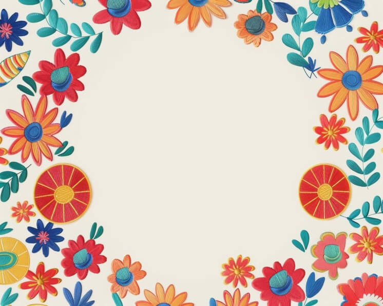 Marco Thumbnail Descarga Marco Floral Circular Colorido Fondos En Línea - Creative Fabrica