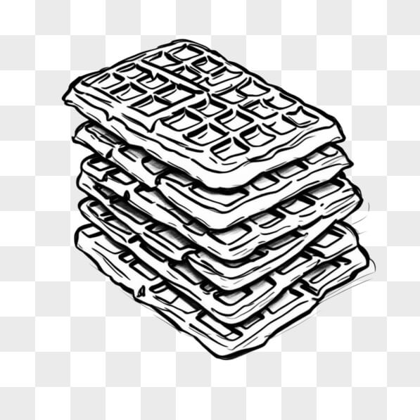 Download Stack of Waffles in Black and White Sketches Online - Creative ...