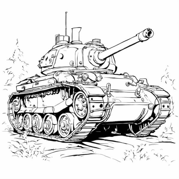 Download Tank Coloring Page with 'World War II' Theme Coloring pages ...