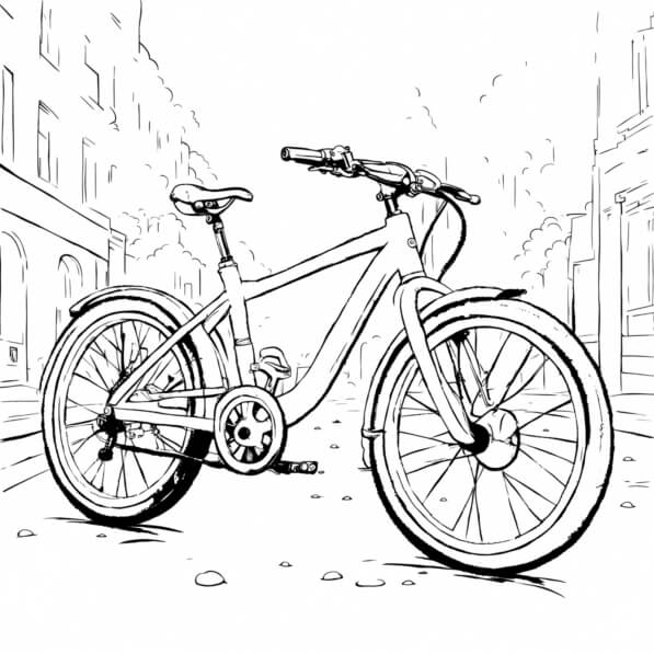 Scarica Disegno Di Una Bicicletta In Bianco E Nero Pagine Da Colorare - Foto 2