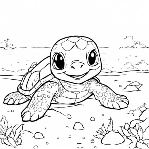 Baby Turtle on Beach Coloring Page Patterns Baby Turtle on Beach Coloring Page Patterns thumbnail