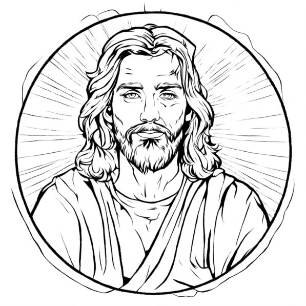 Download Black and White Drawing of Jesus Christ Coloring pages Online