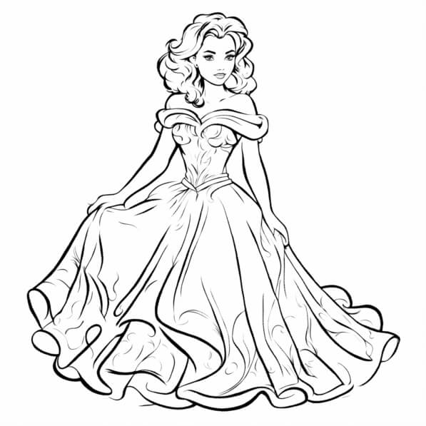 Download Princess in Tiara Coloring Page Coloring pages Online ...