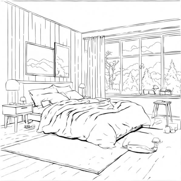 Download Cozy Bedroom Interior with Natural Light and Scenic View ...