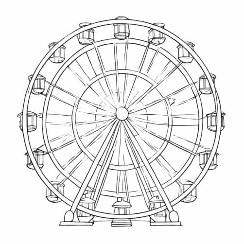 Download Black and White Drawing of Amusement Park Ferris Wheel ...