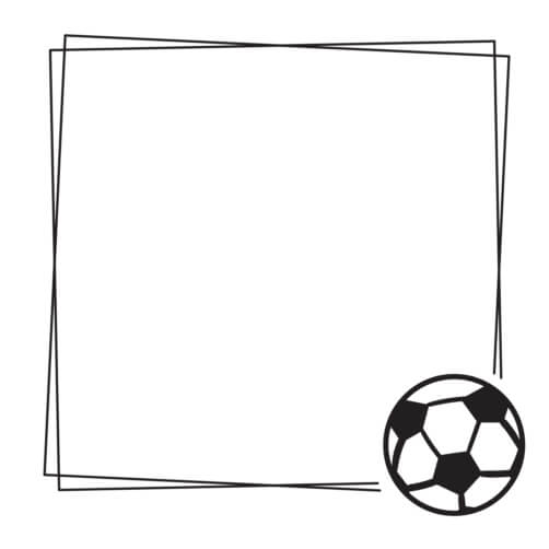 Pallone da calcio in bianco e nero con cornice quadrata Pallone da calcio in bianco e nero con cornice quadrata thumbnail