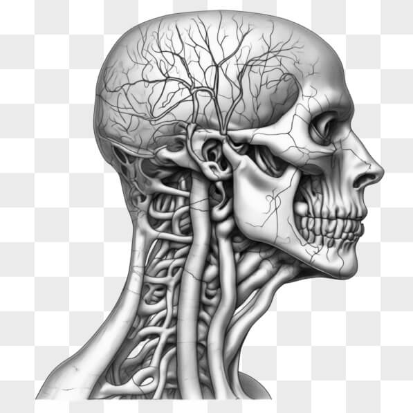 Download Anatomical Illustration of Human Skull and Neck Sketches ...